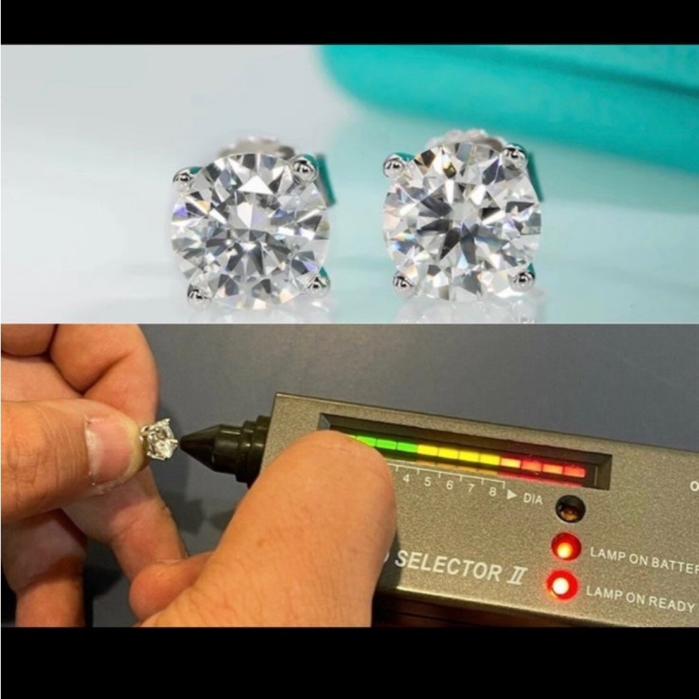 Moissanite Diamond VVS 2CT TW stud earrings